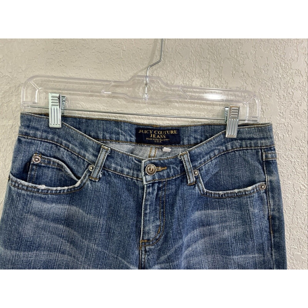 Juicy Couture Bootcut Blue Jeans Studs Embroidered Logo Low Rise Denim USA  28
